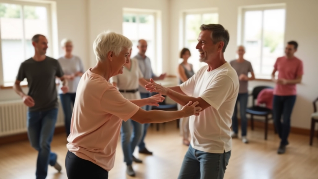 Partner dance workshop instruction in progress