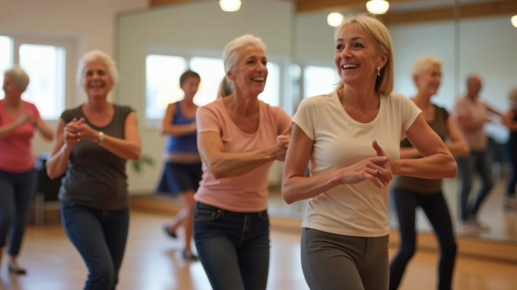 Latin dance fitness class for seniors